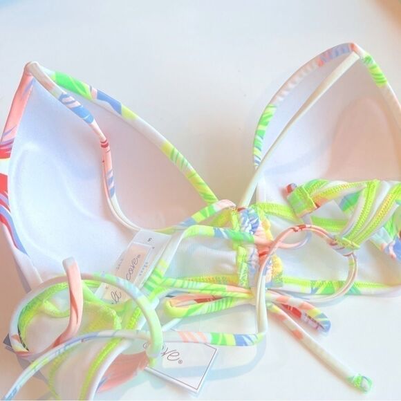 Salt + Cove Juniors' Hibiscus Garden Molded Push-up long line Bikini Top Swim S - Picture 12 of 13